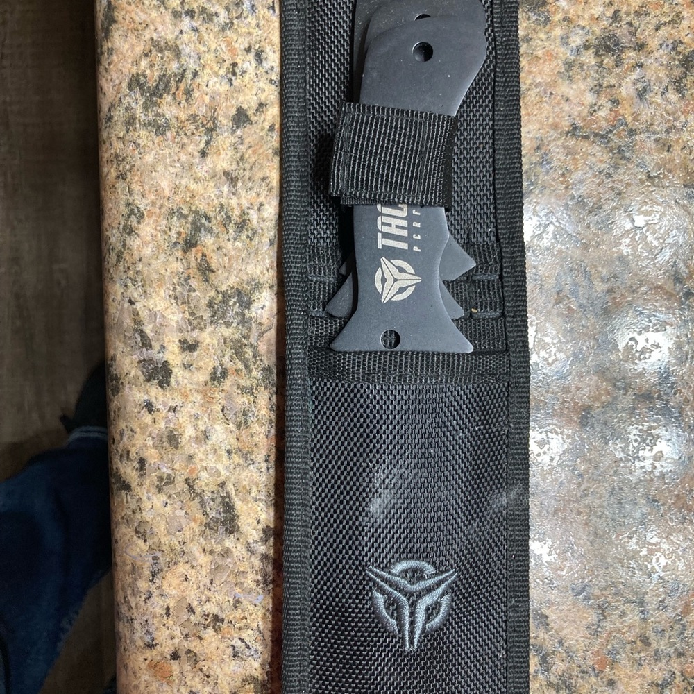 Tactical throwing knives.
